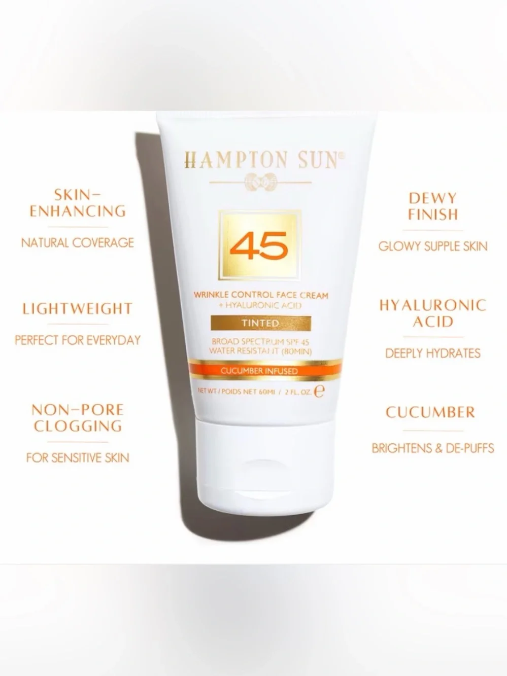 Hampton sunTinted Wrinkle Control Face Cream SPF 45 - White/Gold